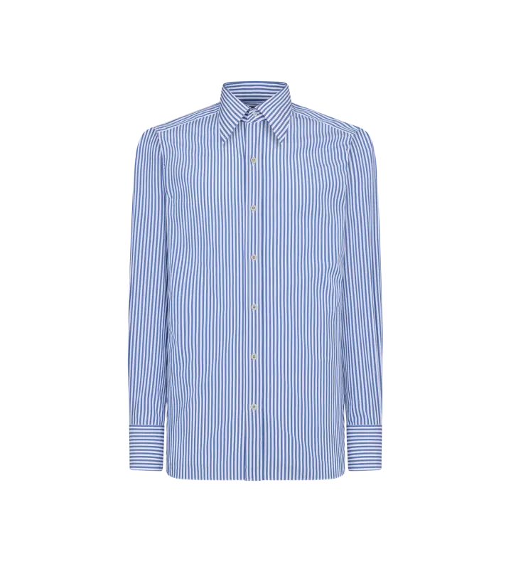 LIGHT BATON STRIPE SLIM FIT SHIRT WHITE & INDIGO online